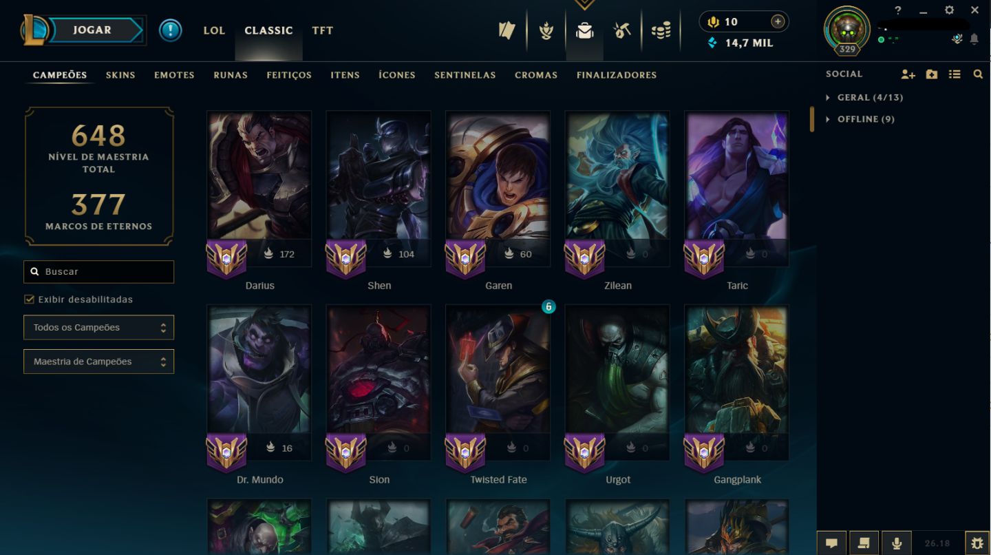 CONTA LOL 2016 DONO ÚNICO | ESMERALDA | 145 SKINS | 4 ULTIMATES | TODOS CAMPEÕES