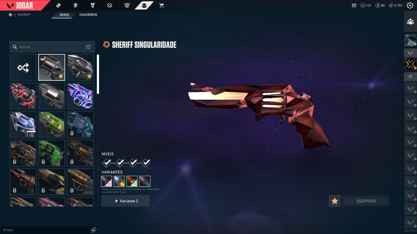 Conta valorant com varias skins com gaia e canivete singuralidade