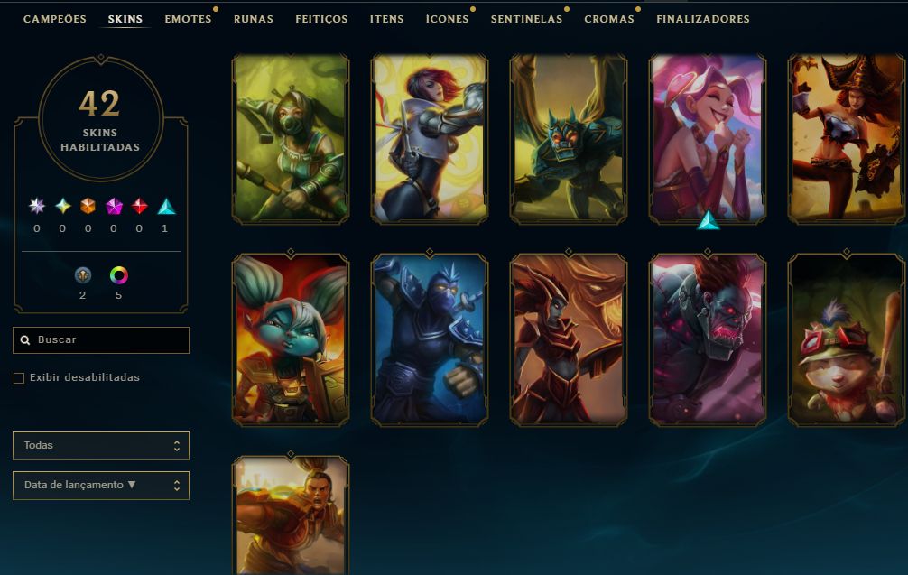 [Entrega Automática] Conta Lol Platina, Upada À Mão, 42 Skins, 7K Ea, 100%Segura