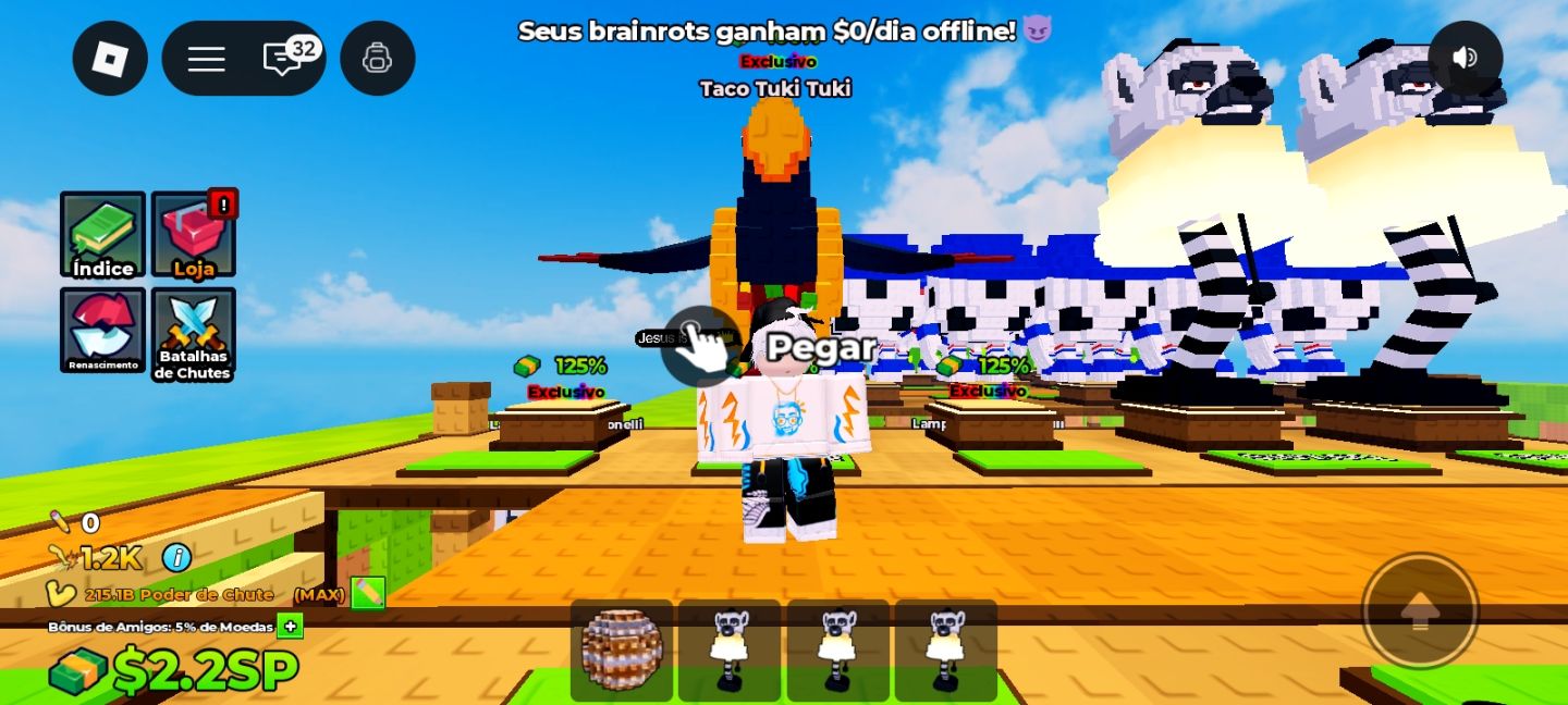 Kick a Lucky block(chute um bloco da sorte muitos brainrot bons e exclusivos
