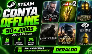 CONTA STEAM OFFLINE 30D | 50+ JOGOS | JOGOS PAGOS | ENTREGA AUTOMÁTICA