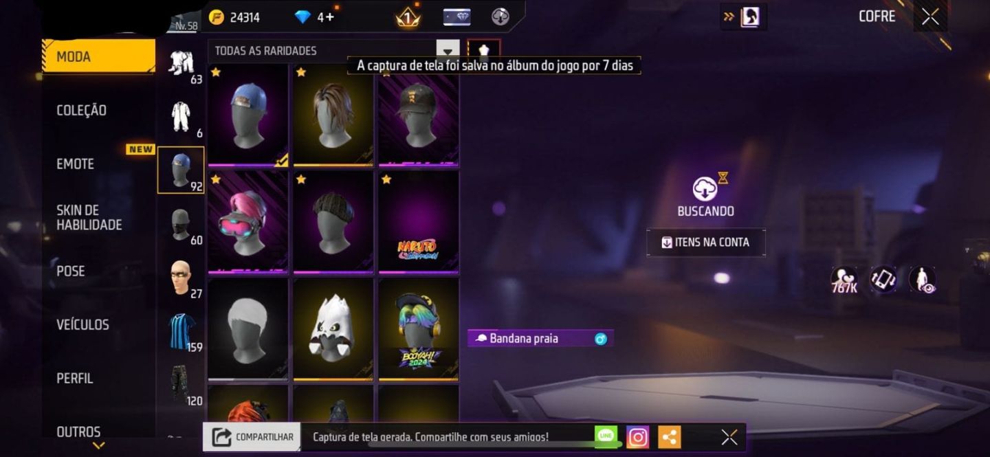 Conta de free fire | LVL 58 + email de recuperação