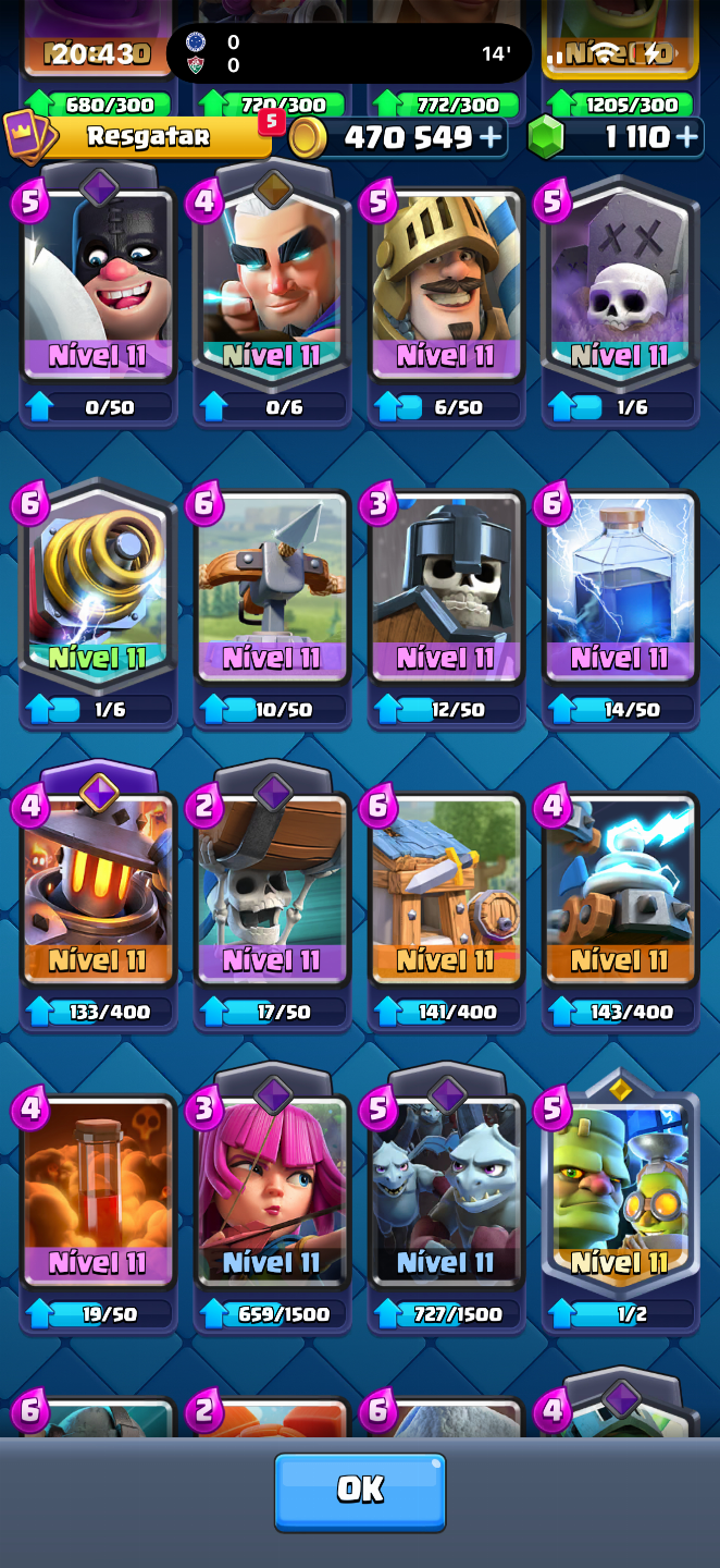 Conta de Clash Royale, negocio valor, possui quase todas as cartas, e arena alta