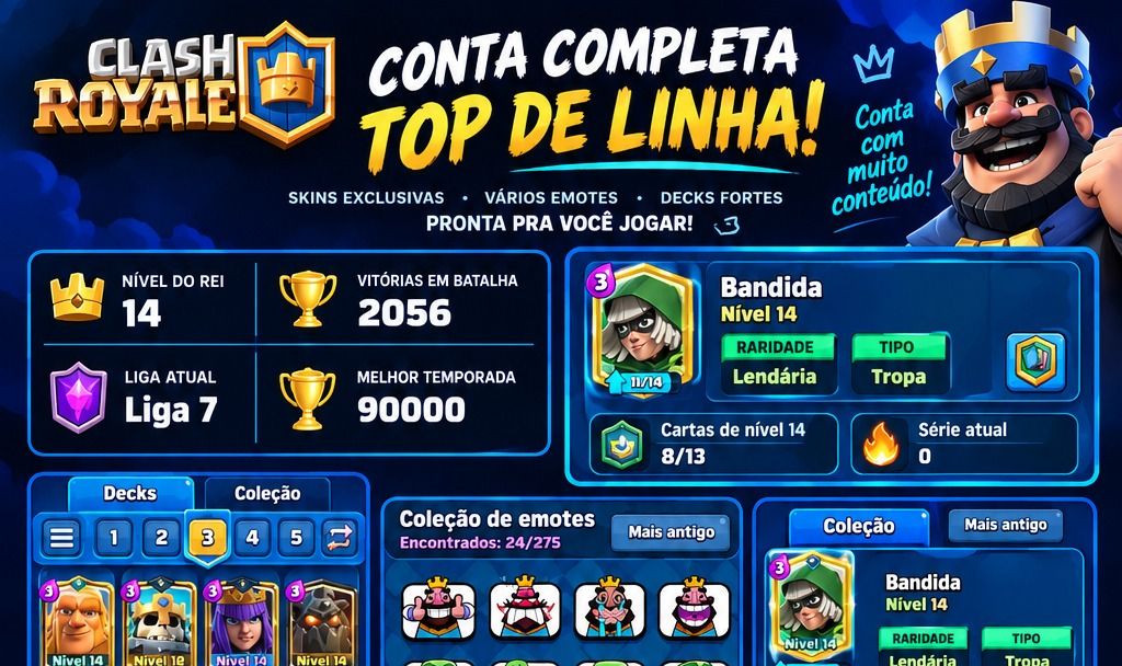 Conta CLASH ROYALE com BRUXA EVO LVL MAX