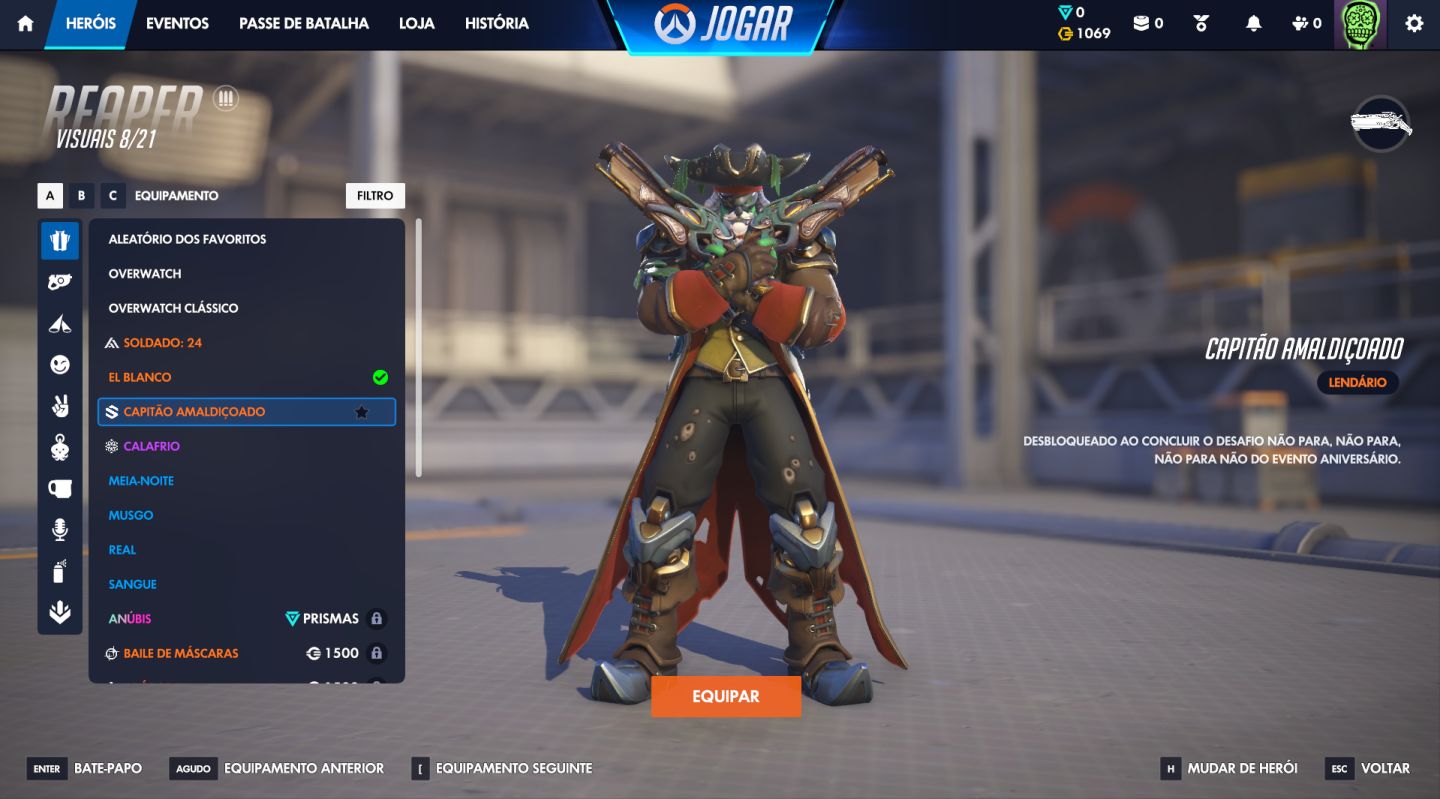 CONTA OW - EX- DIAMANTE - SKINS - 70 LENDARIAS E 3 MITICA - CONTA DE 2016