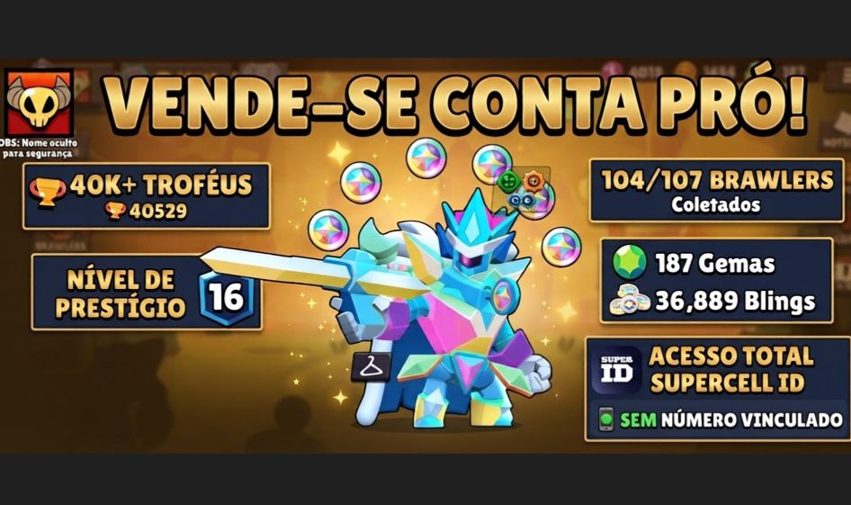 CONTA BRAWL STARS COM 40K DE TROFEÚS