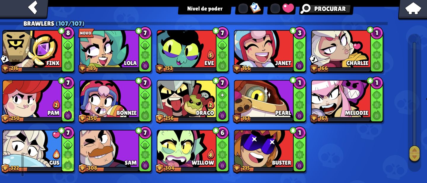 Brawl stars conta antiga todos os brawlers quase full