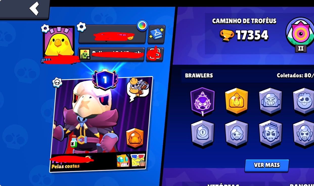 CONTA DE BRAWL STARS 17K DE TROFEUS |80 BRAWLERS | 4 SKIN DE HIPER