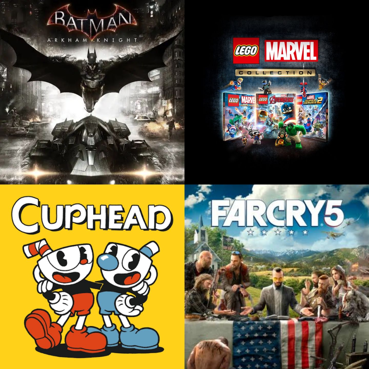 Conta xbox com trilogia batman, lego marvel collection, cuphead, etc...