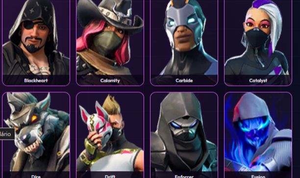 Conta com 102 skins e 93 picaretas