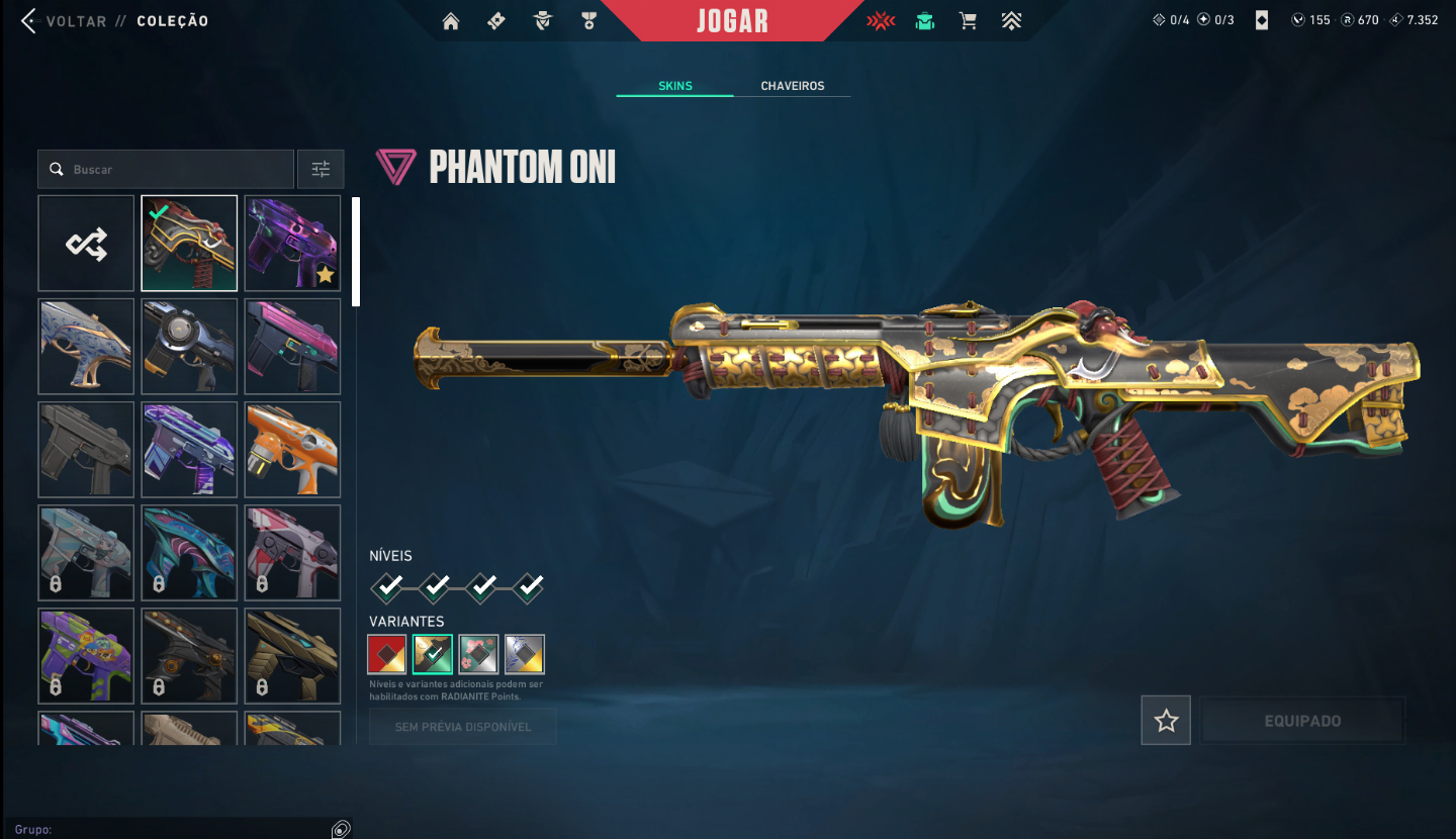Conta de Valorant (Dono único) | Nível 301 | Peak Asc 2 | Full Acesso com Skins