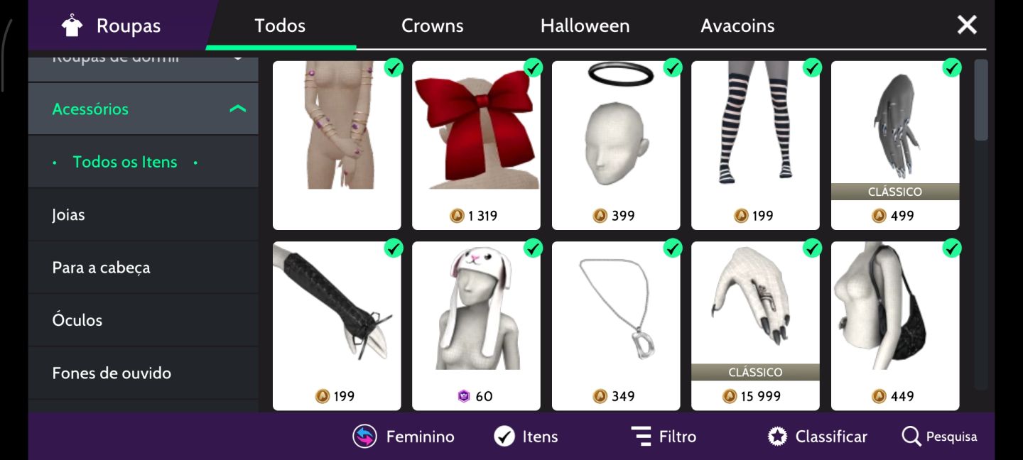 CONTA AVAKIN LIFE, LEVEL 20 FEMININA