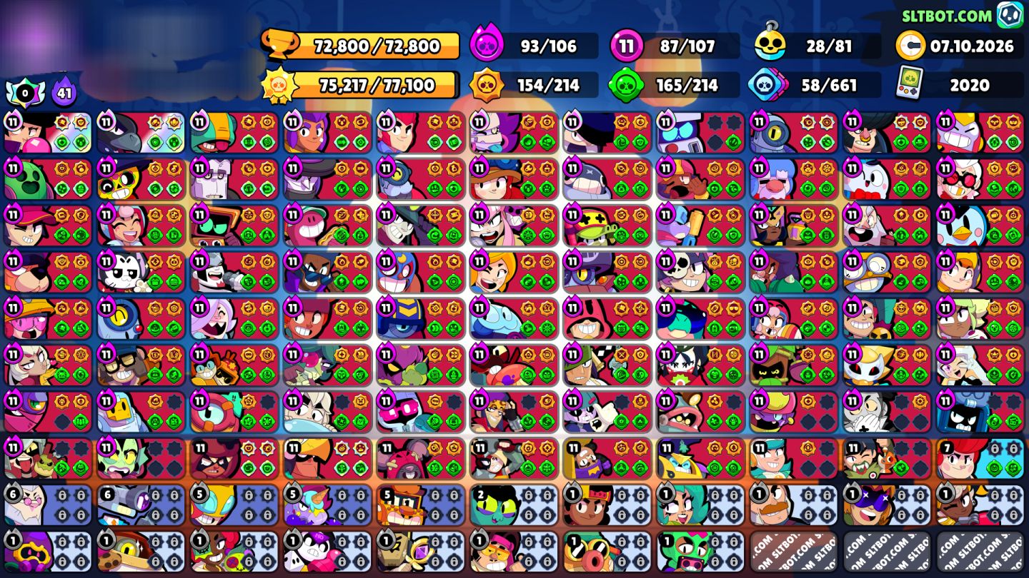Conta de brawl star 72K troféus 107/107 brawlers 87 Level 11 baita oportunidade