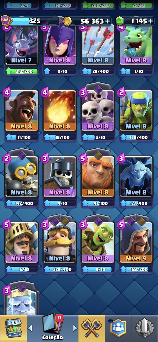 Conta Clash Royale Arena 7 com 2200 Troféus