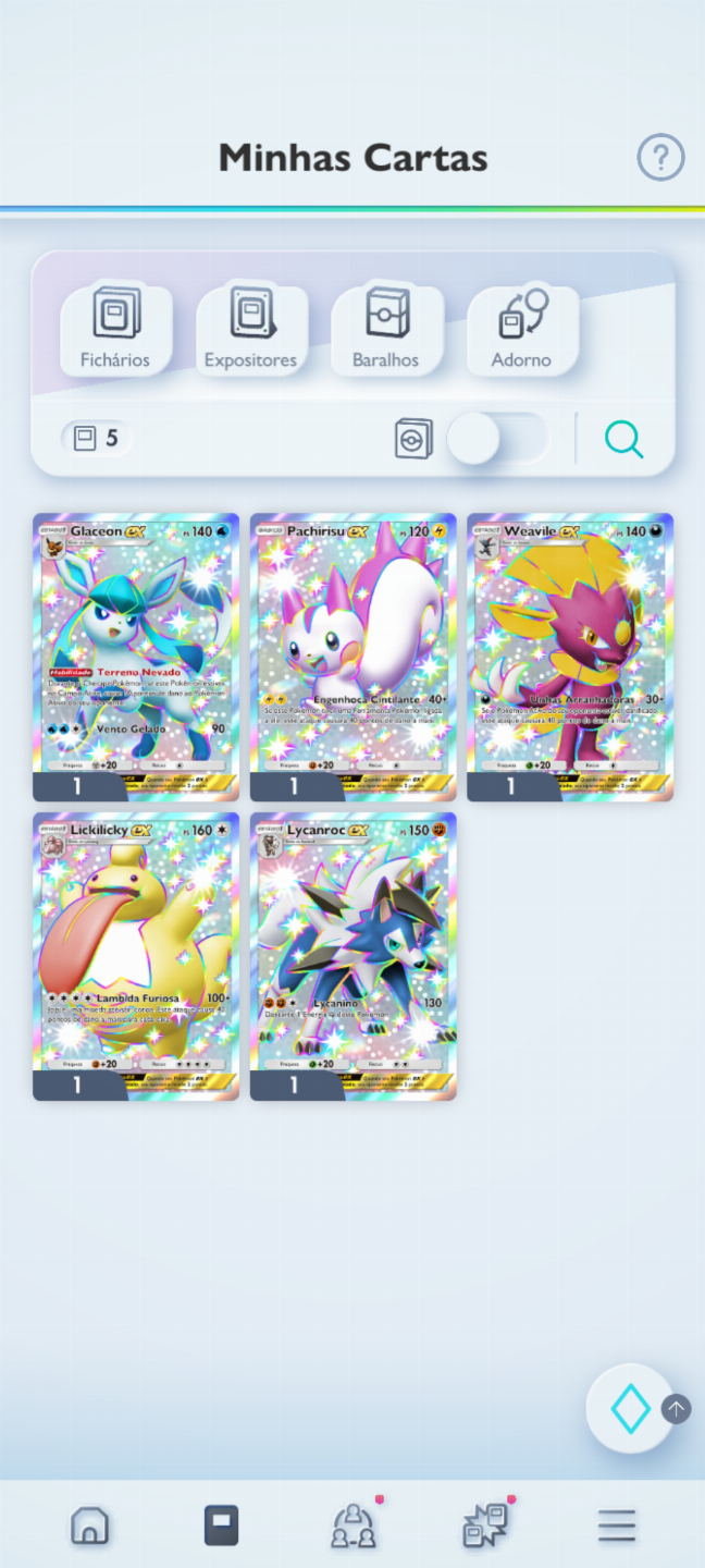 Conta Pokémon TCG - NV 37 com mais de 2k cartas, muitos Shinys e Full Art!!!