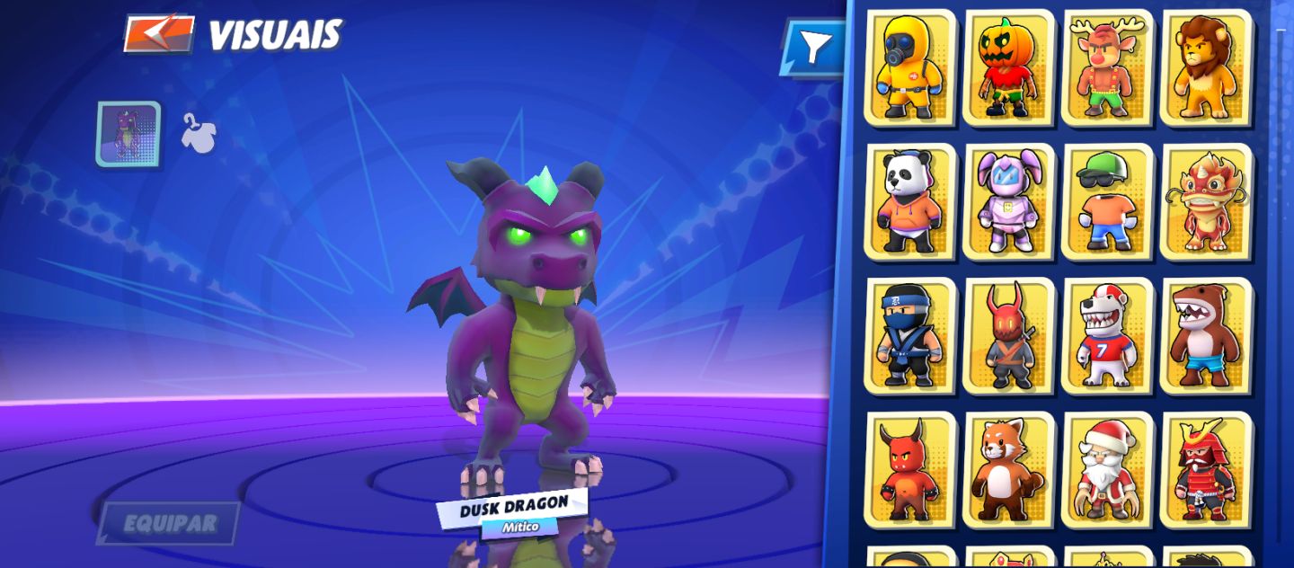 Conta de stumble guys completíssima com mais de 180 skins