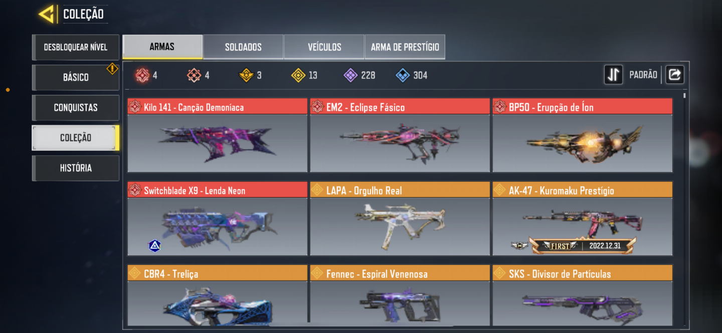Conta cod com 4 míticas entre outros personagens