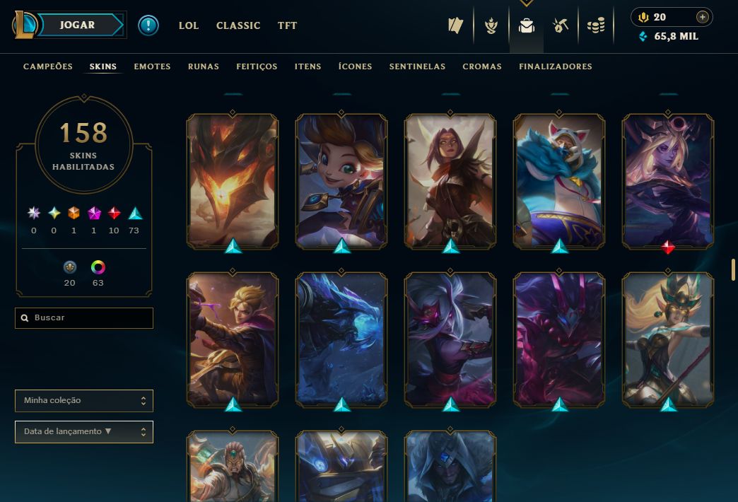 CONTA DE LEAGUE OF LEGENDS ESMERALDA TODOS OS PERSONAGENS LIBERADOS!