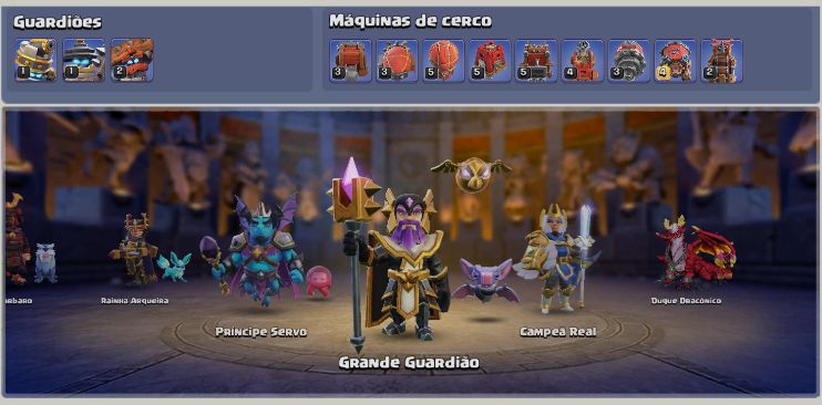 Clash of Clans CV18 muito bem upado - skins raras de heróis TKG