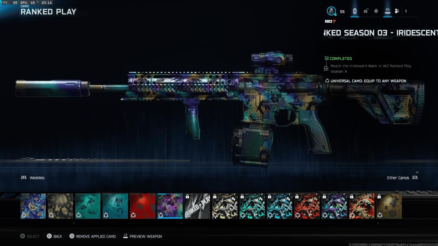 Infestação BO7 Camo + Iridescente wz + Todas as Recompensas do Beta do MW4