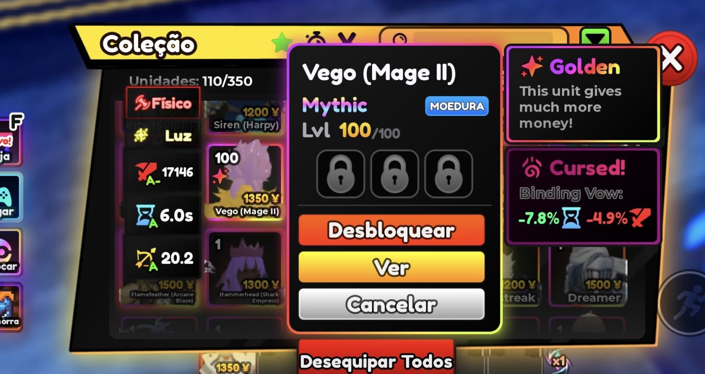 Conta upada no anime adventures, com unidade unique com sss em dmg e sss em spa