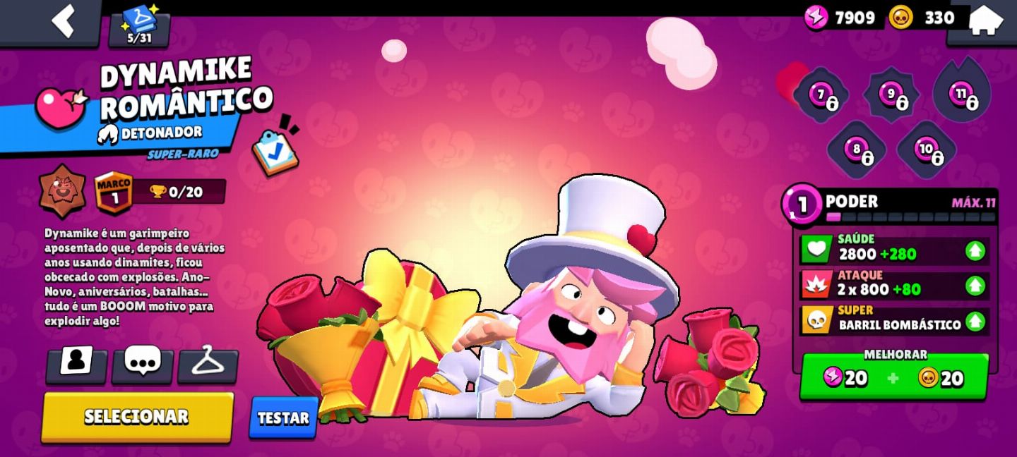 Conta brawl com varios lendarios e varias skins