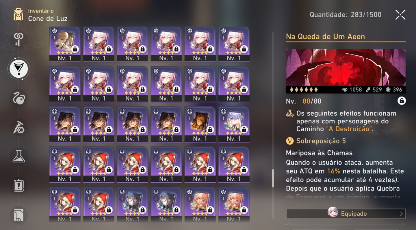 Conta HSR LV MAX | Endgame | Full Eventos | 28 Personagens E 15 LC Limitados