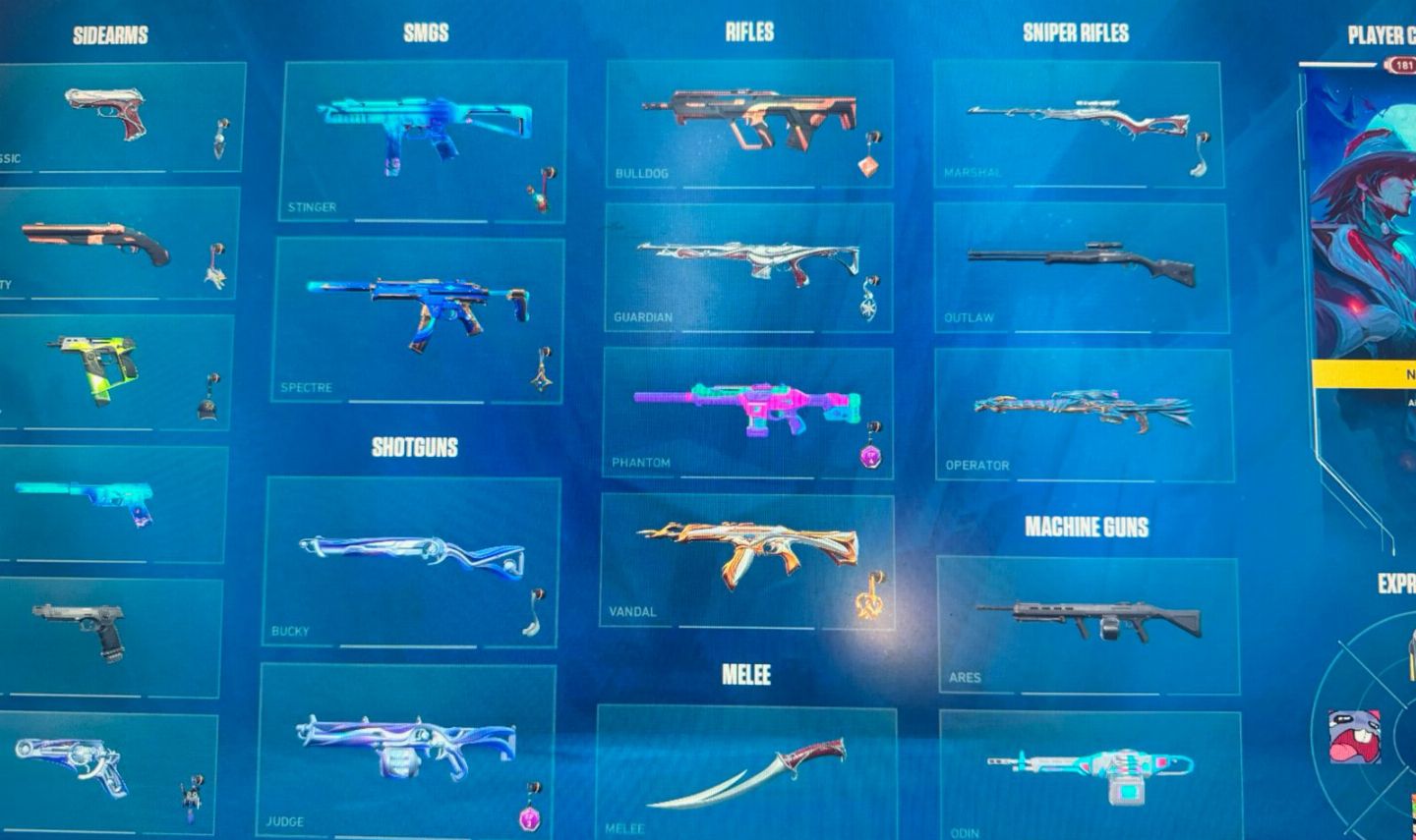 CONTA VALORANT DIAMANTE 2 + SKINS TOP (ELDERFLAME, PRIME, GLITCHPOP)