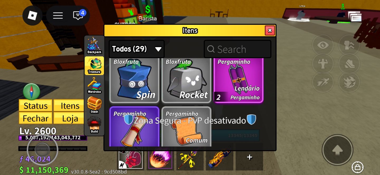 Conta muito boa com skin braba de blox fruit e outros jogos.valor a negociar .