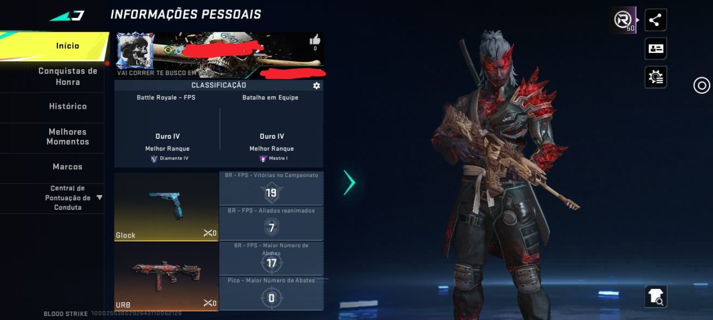 Conta Blood Strike Nível 34 c/ Lendárias e Emote Trono