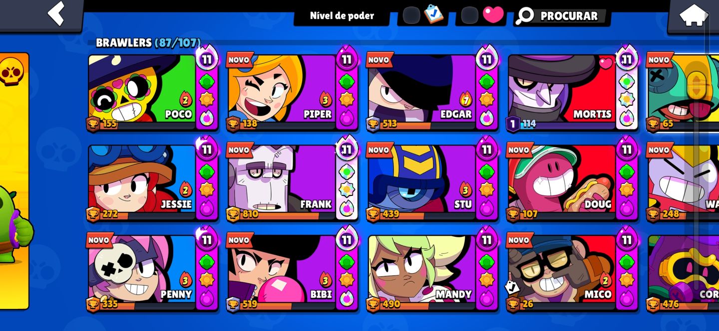 CONTA BRAWL STARS, EXTREMAMENTE GEMADA, DIVERSAS SKINS, E PASSES