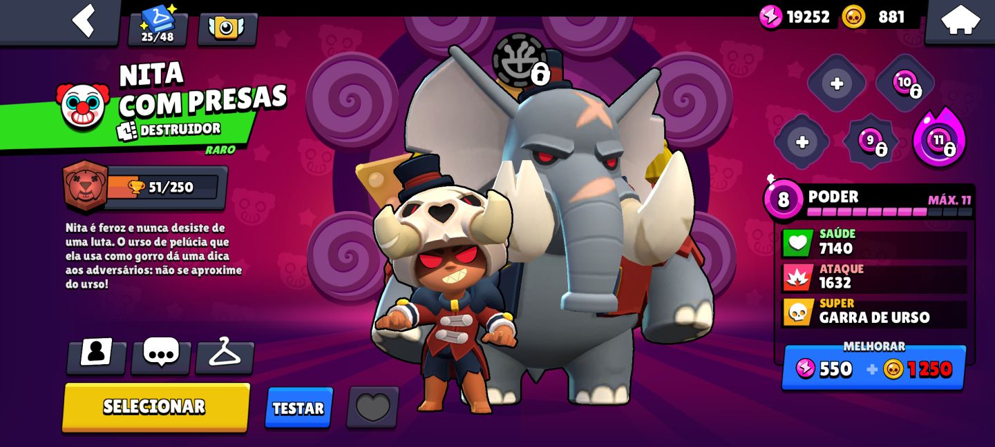 Continha top Brawl Stars - Várias skins, 60 Brawlers e 5mil troféus