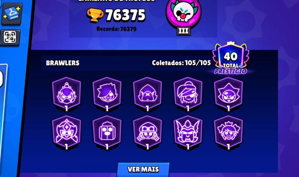 Conta Insana Brawl Stars 76K Troféus | Quase Full | Power 11