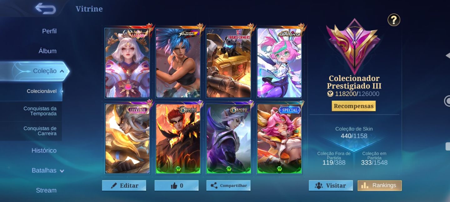 Conta mobile legends bang bang