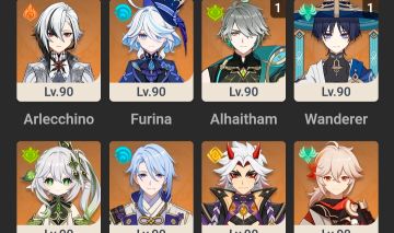 GENSHIN IMPACT AR60 | 64 PERSONAGENS | ARLECCHINO + FURINA + NAHIDA + ALHAITHAM