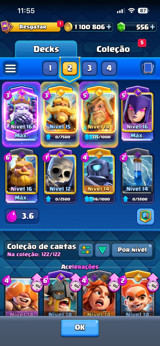Conta Gemada com deck muito upado