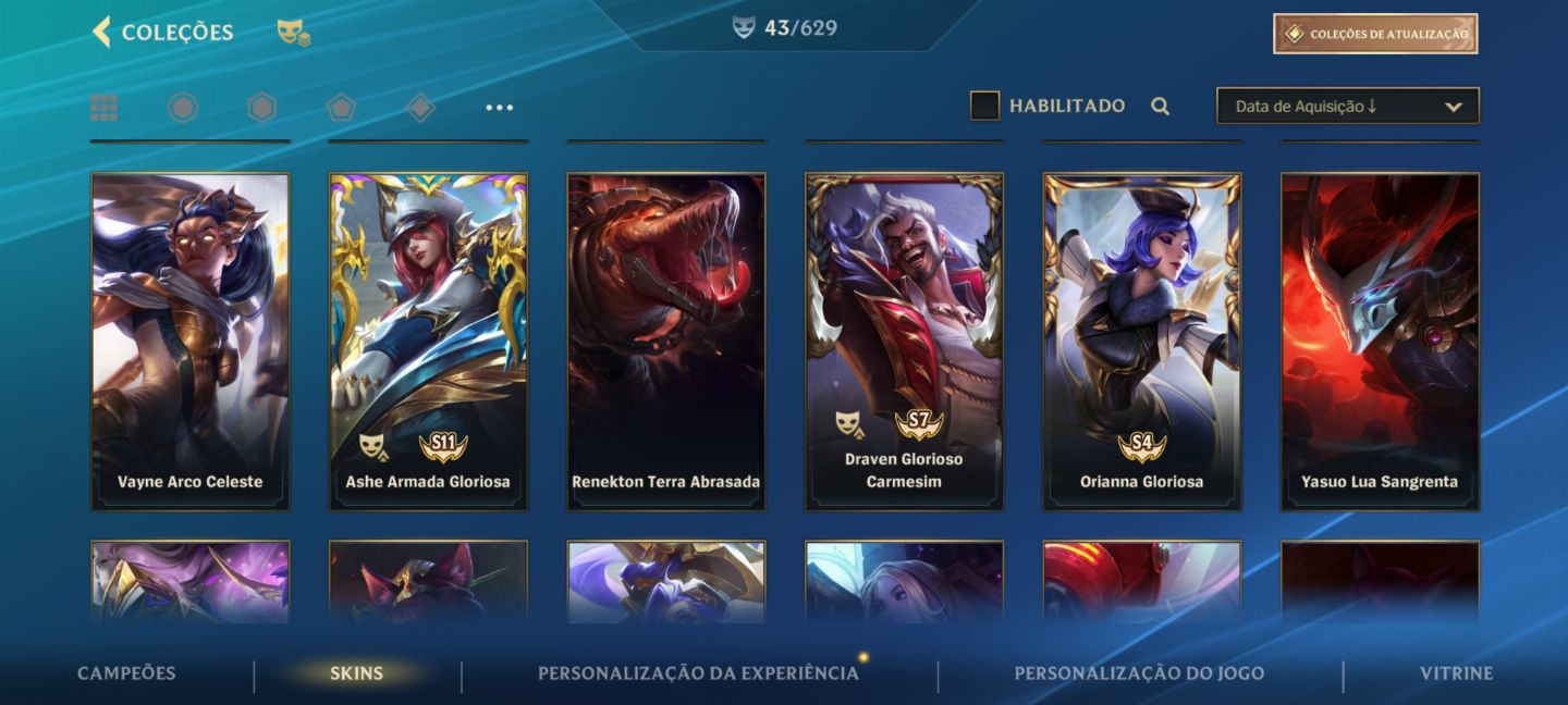 Conta Wild Rift Grãomestre/Main Jax 43 Skins + Skins Exclusivas