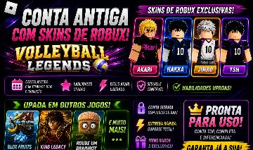Conta Roblox Premium Volleyball Legends com Akari, Hakka, Jinko e Tsh