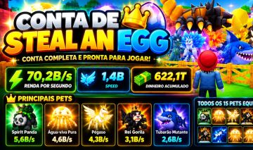 Conta STEAL AN EGG 70,2B/s + 1,4B Speed + 15 Pets Raros --- GARANTIA TOTAL!
