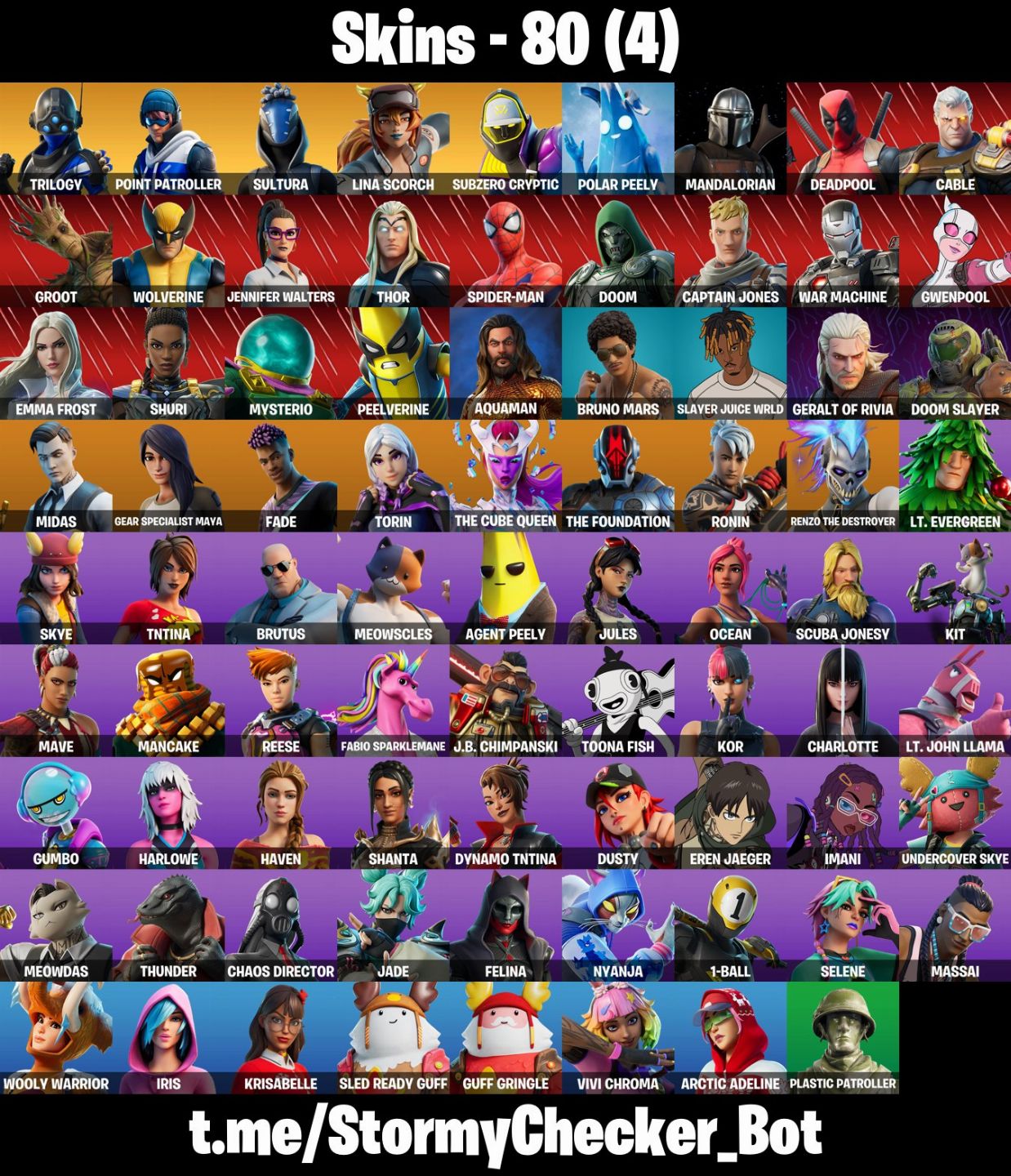 79 SKINS - GOLD MIDAS - PSN SKINS - MARVEL PASS - MANDALORIANO