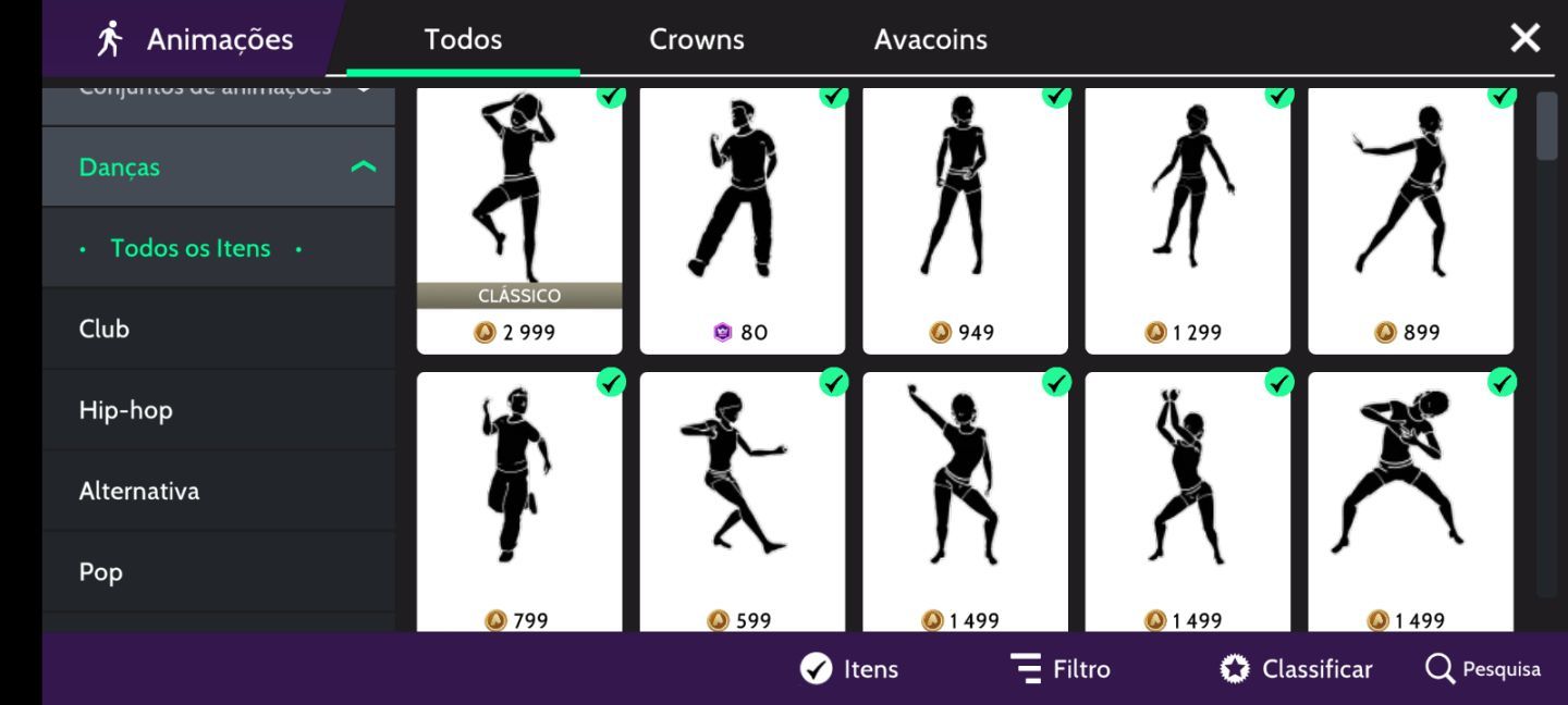Feminina com muitos itens em crowns + muitos itens raros, que saíram da loja!!