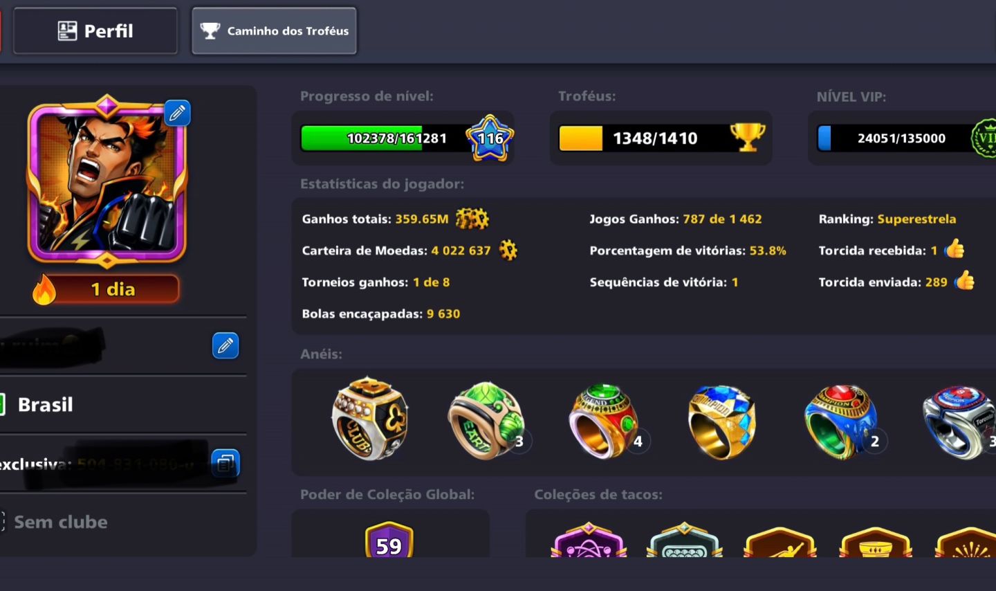 Conta de 8 ball poll