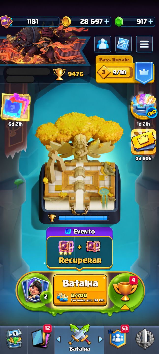 CONTA CLASH ROYALE | 9.476 TROFÉUS | 116/123 CARTAS | 917 GEMAS | 24 EMOTES