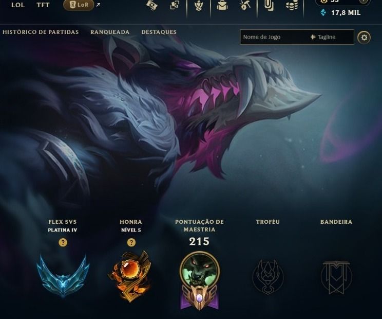 Conta com algumas skin, boa para subir de elo