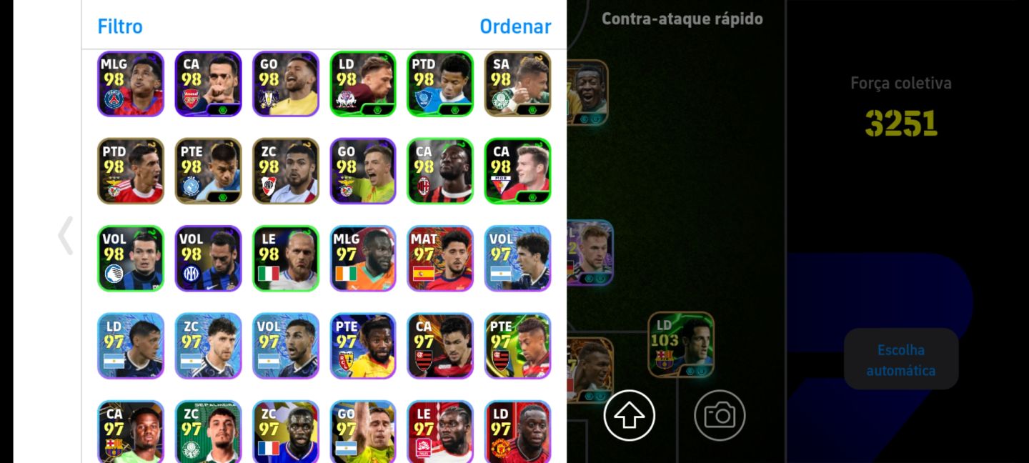 Conta Efootbal 3250 com Fichas Editadas, Suarez, Cruif, Pele e Outros