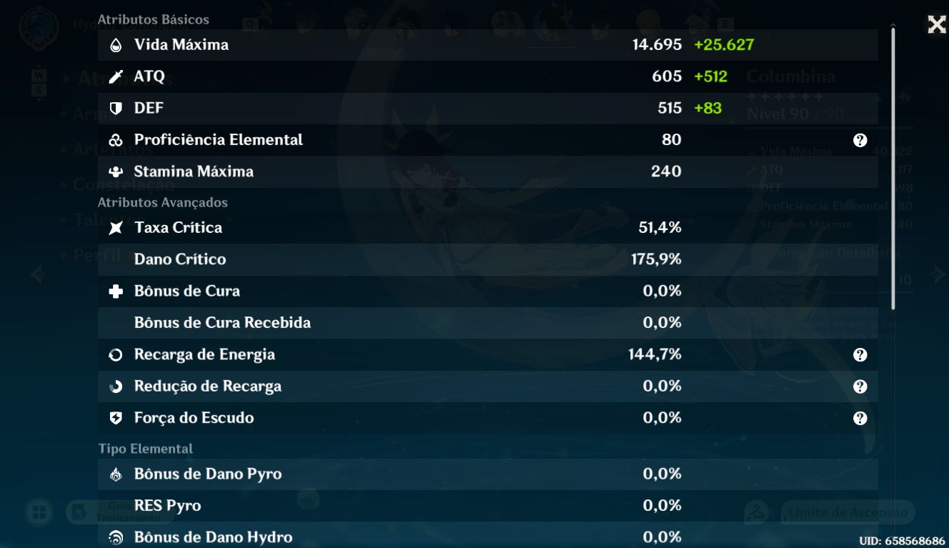 Conta de Genshin Impact AR 59