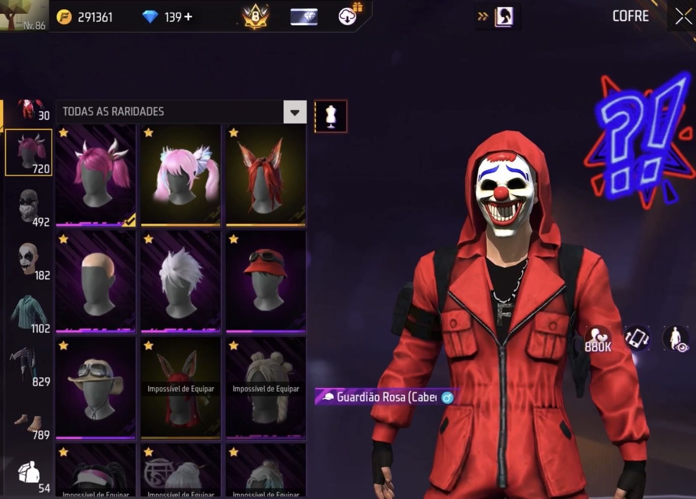 CONTA FREE FIRE +1000 peitorais E + de 15 mil reais gastos EXTREMAMENTE GEMADA