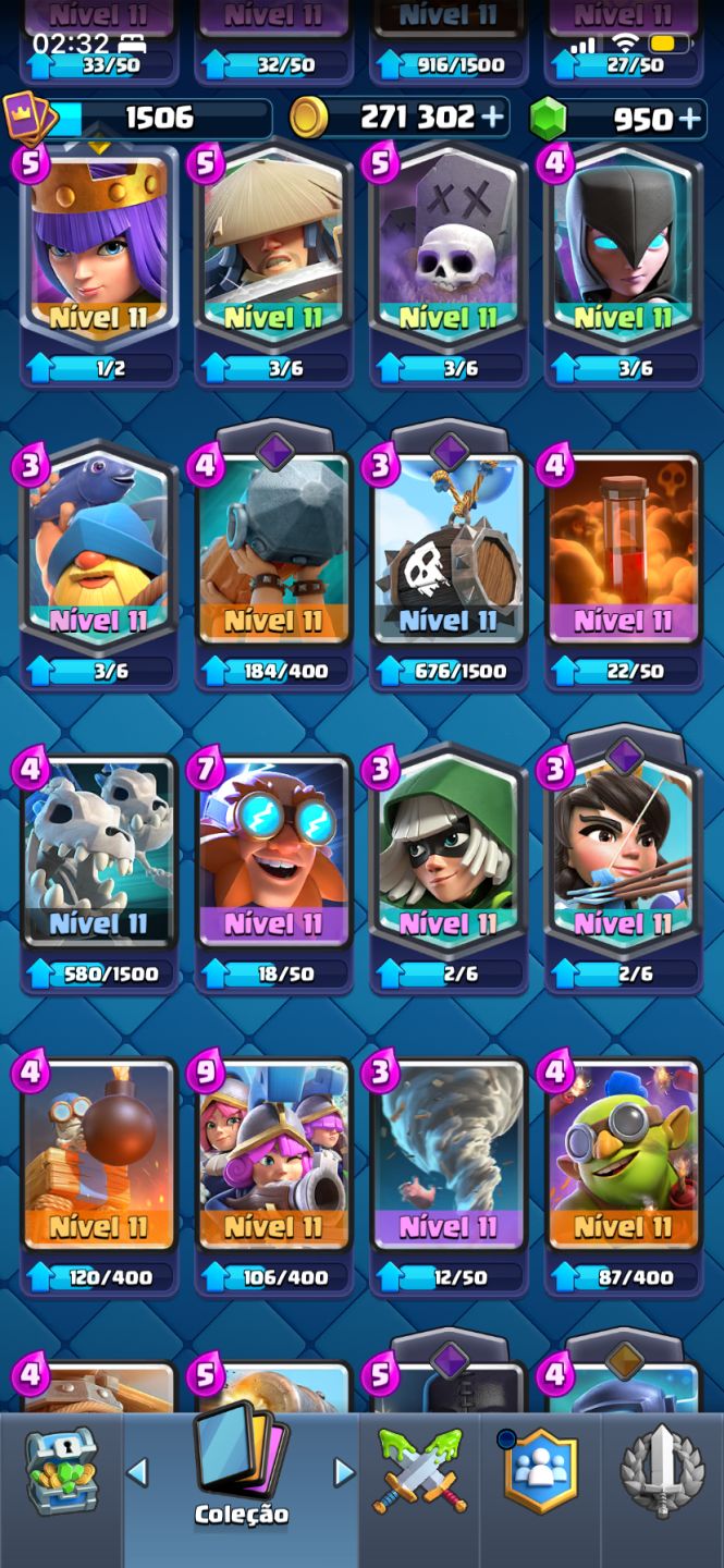 Conta Clash Royale 9 anos | 9.898 troféus | Arena 24 | Coleção avançada