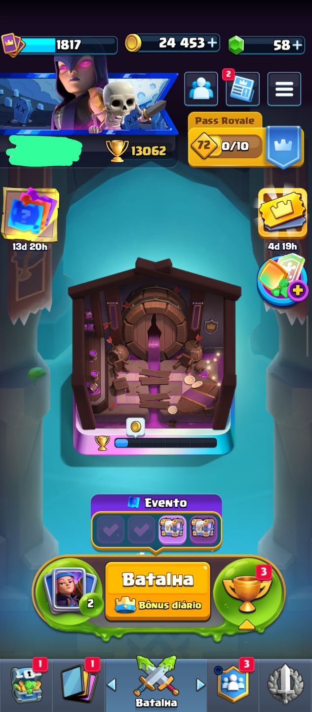 Conta montada e de qualidade arena 31, cartas raras e cartas nível Max.