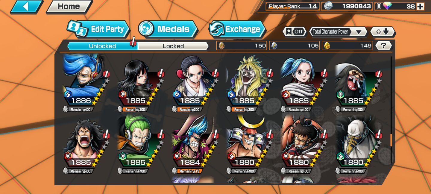 Conta de Bounty rush com barba negra, Aokiji e Rogerio EX